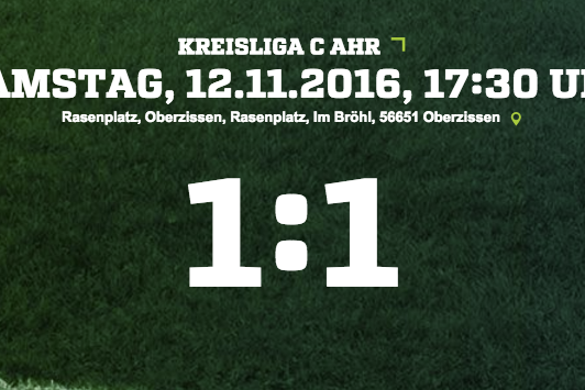 13. Spieltag Kreisliga C AHR: SV Overzissen 2 : FSG Bengen 2